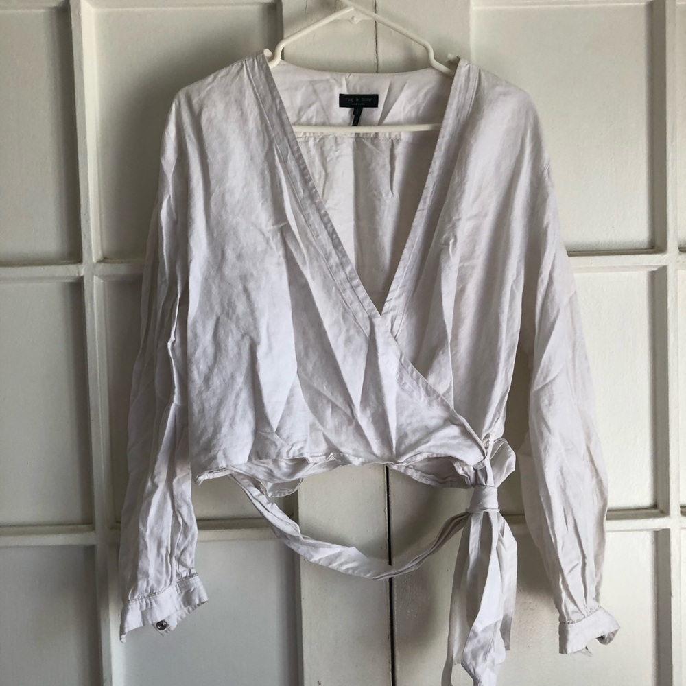 rag & bone linen wrap top
